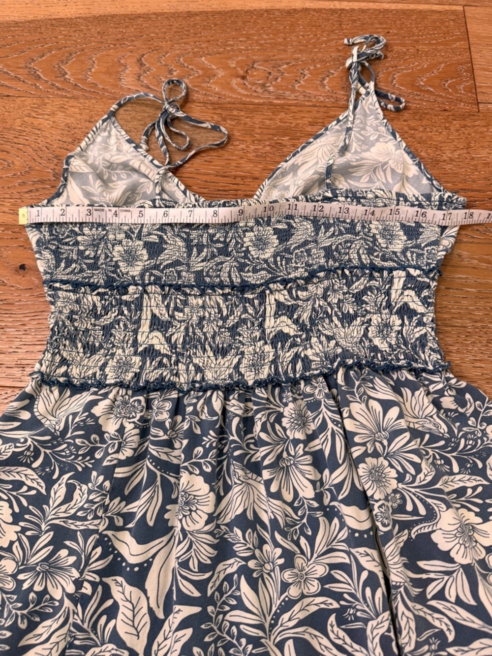 Patrons of Peace Blue & Cream Floral V-Neck Midi Dress - Picture 12 of 14